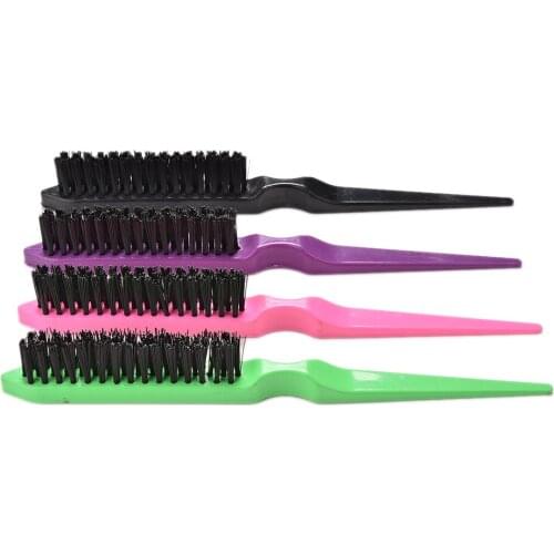 Wholesale 1Pc Hair Brushes Professional Comb Teasing Back Combing Hair Brush Slim Line Styling Tools Wholesale 4 Colors Hot Sale