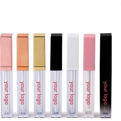 Wholesale Custom Makeup Packaging Lip Gloss Tube with Your Logo Bulk Empty Bottle 4ml Plastic Container Applicator Wand