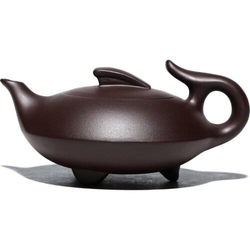 Genuine Chinese Yixing Zisha Teapot Handmade Raw Ore Black Clay Teapot Smooth sailing teapot tea set creative gift 240cc