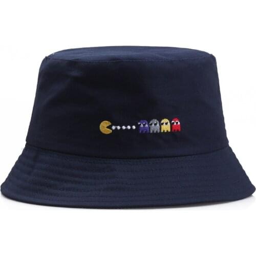 2021 New Summer Bucket Hats Women Men Cotton Anime Embroidery Panama Hat Outdoor Casual Fishing Hat Fisherman Cap Unisex Sun Hat