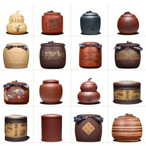 Authentic yixing purple sand cup tea accessories undressed ore caddy purple clay POTS