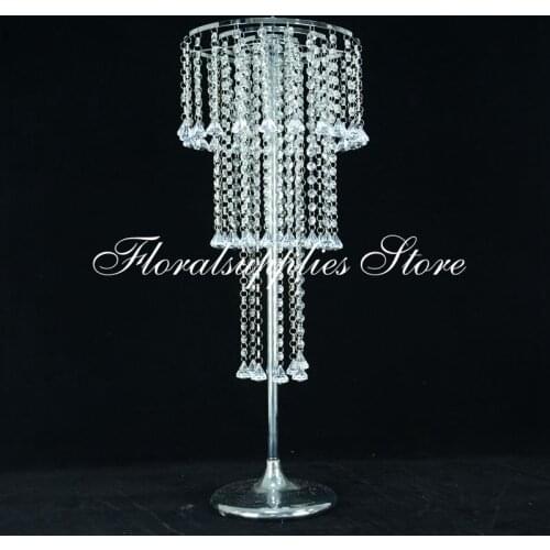Wedding decoration 80 cm tall crystal flower stand wedding lead road decoration pillar chandelier flower stand