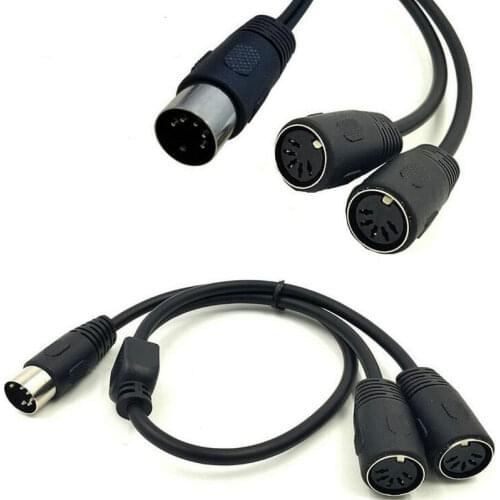 MIDI DIN 5Pin Splitter Y Adapter Cable, MIDI 5 Pin Male to dual DIN-5 Female Extension Audio Cable, MIDI keyboard