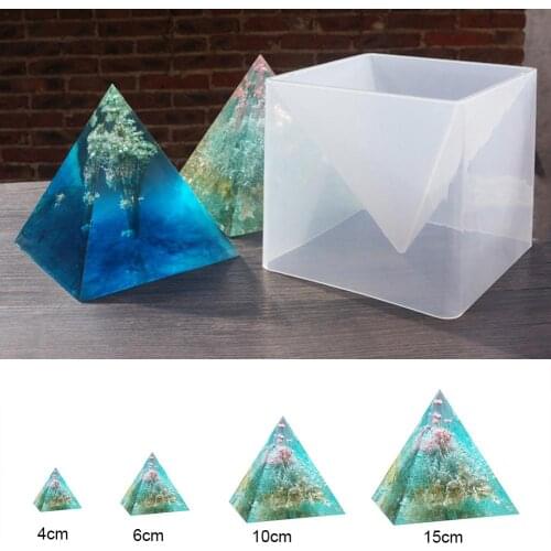 3D Super Pyramid Silicone Mold 15cm DIY Handmade Ornament Decoration Craft Mould Epoxy Color Fine Color Cream Dried Flower Molds