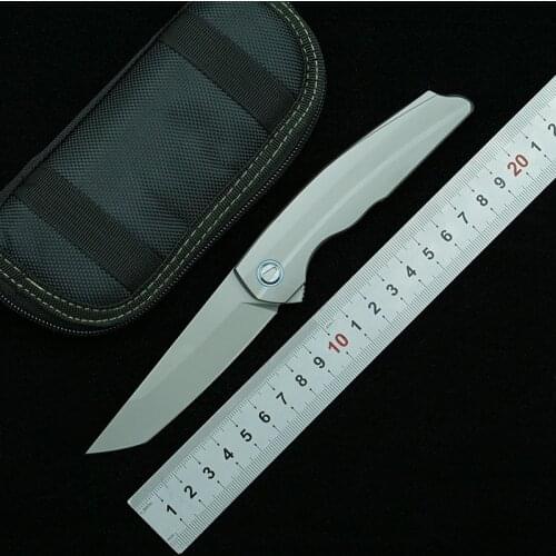 LEMIFSHE RFT folding knife M390 blade titanium alloy handle outdoor camping survival kitchen fruit EDC gift tool knife