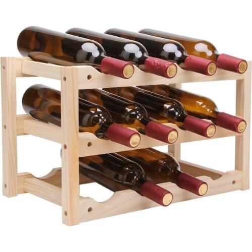Solid Wood Creative Simple Wine Rack Durable Folding Red Wine Stand Display Shelf Large Capacity Wine Bottles Holders Racks