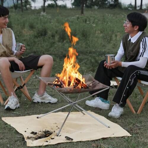 Outdoor Grill Net with Legs Foldable BBQ Grill Grate for Camping