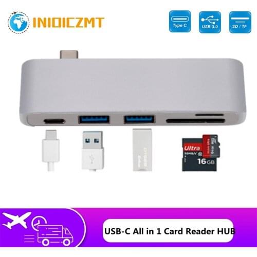 INIOICZMT USB C Hub HDMI Thunderbolt 3 Adapter Type-C with PD TF SD Card Reader Slot USB 3.0 Port for MacBook Pro/Air USB3.1 Hub
