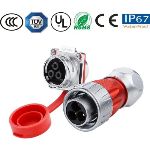Waterproof connector 3pin outdoors metal Waterproof connector circular aviation male plug female socket panel Power Supply