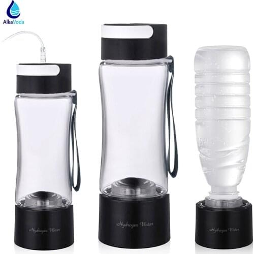 AlkaVoda Hydrogen Rich Water Generator Bottle Tritan Cup DuPont SPE PEM Dual Chamber Oxygen Maker lonizer H2 Inhalation device