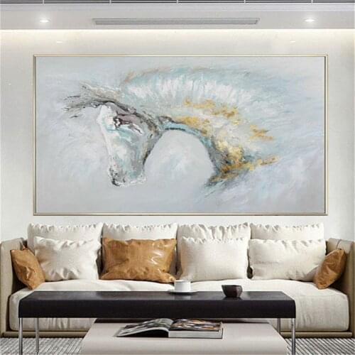 High quality hand-painted oil painting animal horse modern abstract canvas painting office home decoration living room wall art
