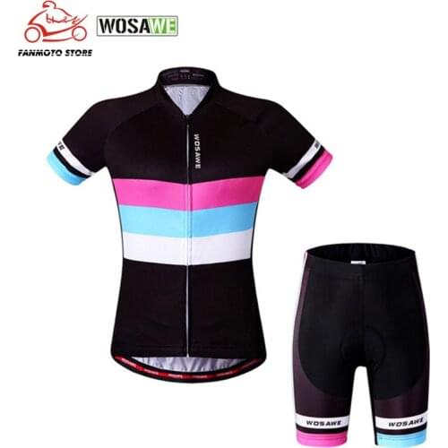 Women Motorcycle Cycling Jersey Female Summer Cycling Clothing Breathable Woman Short Sleeve Tops Cycling Sets for Safe Ridding