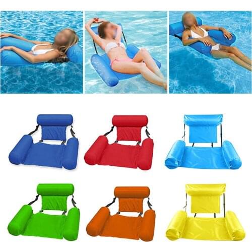 ZK30 Summer Inflatable Belt Hammock Foldable Water Pleasure Lounge Chair Floating Bed For Swimming Beach Water Pool Accessories