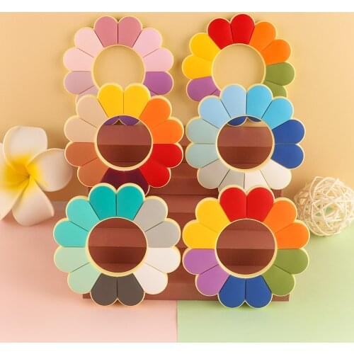 Sunrony 1pc Silicone Colored Flowers Teether Silicone Flower Baby Teething Beads DIY Accessories Baby Teether