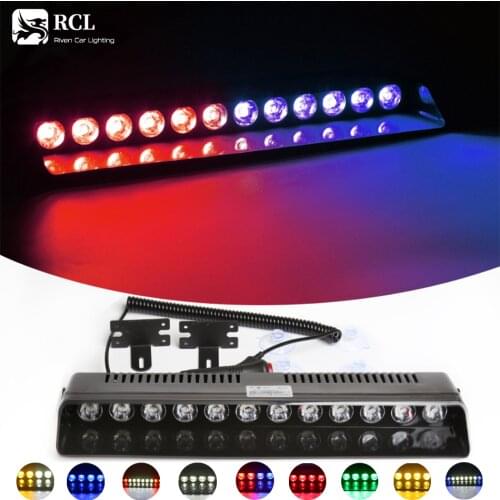 12w 12 Leds 12 Image Modes Car Truck Emergency Strobe Flash Light Windshield Warning Light for Law Enforcement Vehicles Truck