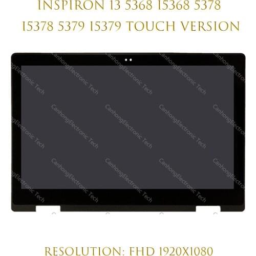 13.3" FHD LCD Touch Screen Replacement NV133FHM-A11 B133HAB01 For Dell Inspiron 13 5368 5378 5379 p69g p69g001