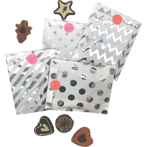 5pcs 13x18cm Foil Gold Silver Wedding Candy Bar Bags Party Gift Bags Baby Shower Paper Bag Wedding Party Favor Gift Bag