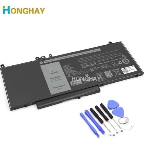Honghay 6MT4T Laptop Battery For Dell Latitude E5470 E5570 Notebook 15.6" M3510 TXF9M 79VRK 07V69Y 7V69Y 7.6V 62WH