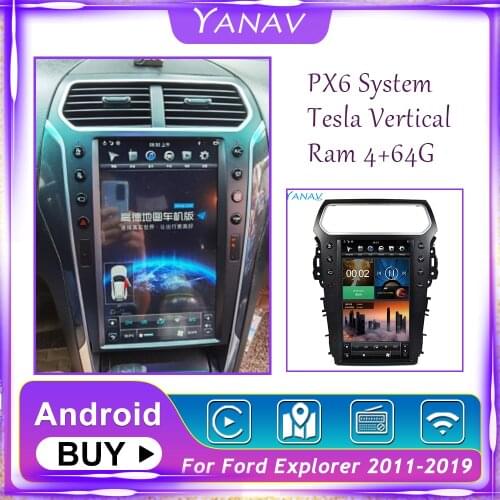 Android Car Radio Stereo Receiver GPS Navigation For Ford Explorer 2011-2019 Auto Audio Video Vertical Screen Multimedia Player