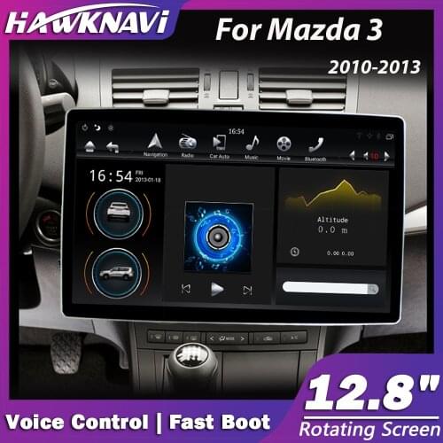 Hawknavi 12.8" Android Car Audio Video Player For Mazda 3 2010-2013 GPS DVD Radio Navigation PX6 DSP Headunit Carplay