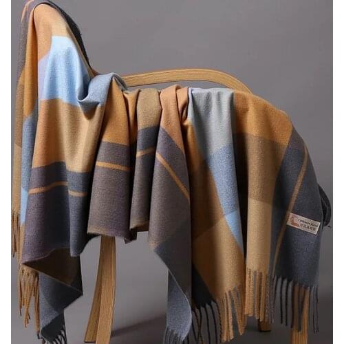 2021 Popular Cashmere Bandana Winter High-Grade Shawl Female New Print 180X90CM Beach Towel Fashion Sunscreen Lattice Silk Scarf