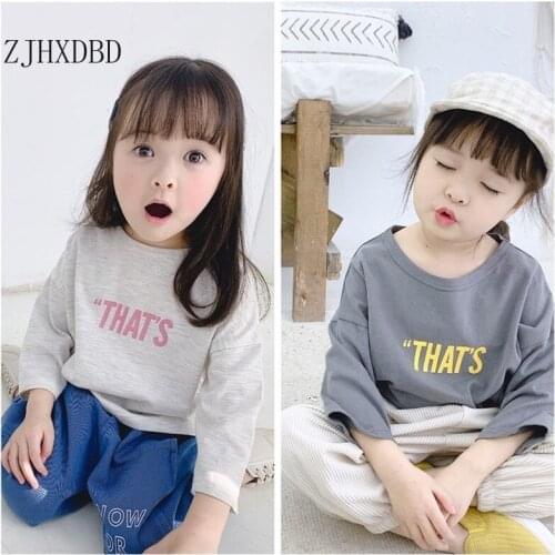 1-8T Baby Girls T-shirt Cotton Kids T-shirt Boys Tops Tees Toddler Shirts Infant Girls Coat Letters Nine Sleeve Children Clothes