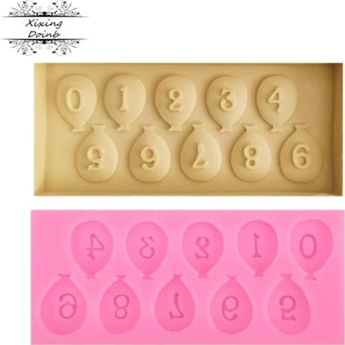 DIY balloon digital shape silicone soft candy mold cake decoration tools Candy Chocolate Mold