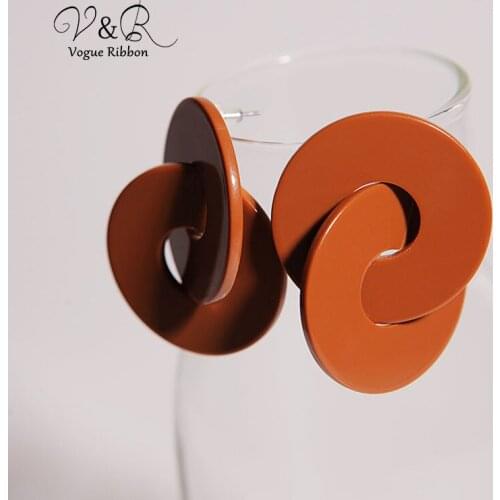 Double Brown Acylic Earring, Fashion Jewelry Earring Accessories for Women 2019 New Trendy Fall Stud Earrings Wholesale