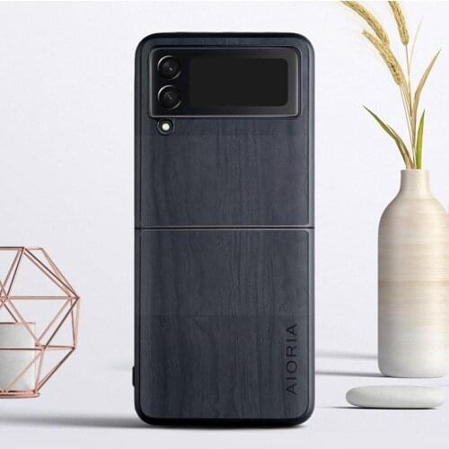 Suitable For Samsung Galaxy Z Flip 3 5G Mobile Phone Case Simple Mobile Wood Retro Phone Case Grain Y8S2
