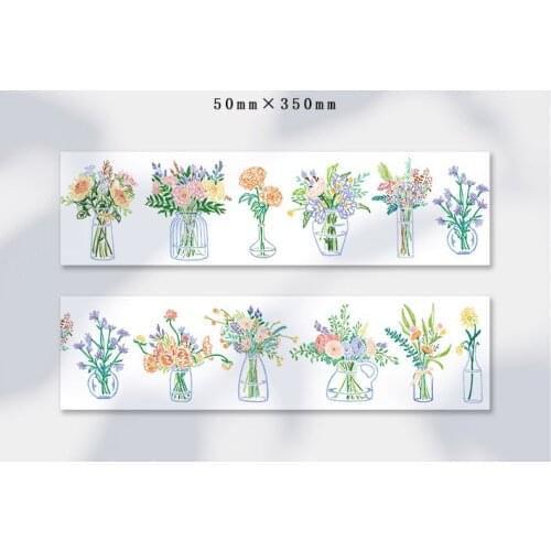 Ins plant masking tape Flower type sticker DIY decoration tape Colorful masking tape 4 bags/lot