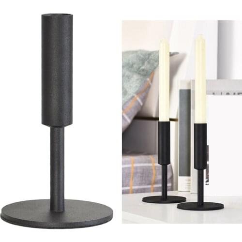 Metal Iron Candlestick Stand Candle Holder Vintage Retro Style Classic Look Taper Holder Matte Black For Wedding