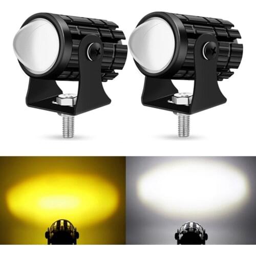 Motorcycle Spotlight LED Car Angel Eyes led Lamp Driving Fog lights Headlight Projector Lens for Cafe Racer Bobber Spotlight