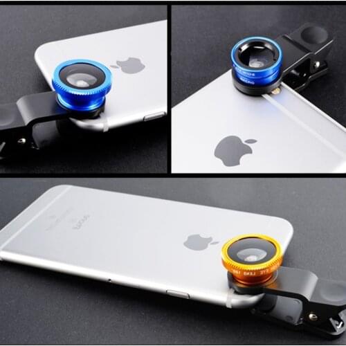 Phone lens Fisheye 0.67x Wide Angle Zoom lens fish eye 6x macro lenses Camera Kits with Clip lens on the phone for smartphone