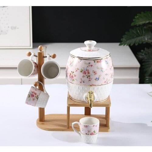 Nordic Large Capacity Cold Water Pot Household Juice Cool White Pot Cup Ceramic Water Set Set Cute Gift cute water bottle