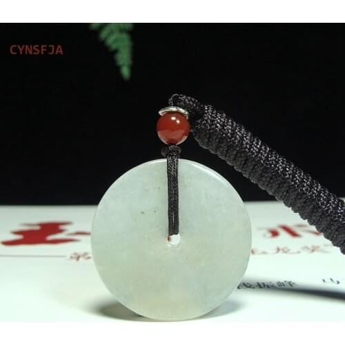 CYNSFJA New Real Certified Natural A Grade Emerald Jadeite Lucky Amulets Peace Buckle Jade Pendant High Quality Birthday Gifts