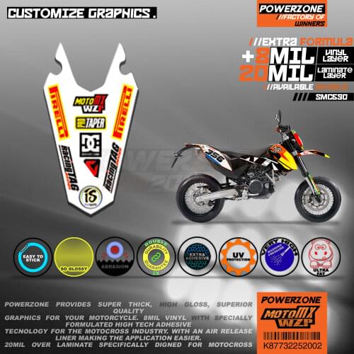 PowerZone Custom Team Graphics Backgrounds Decals 3M Stickers Kit For KTM SMC690 08-11 LC4 ENDURO 08-11 LC4 ENDURO R 2009-11 002
