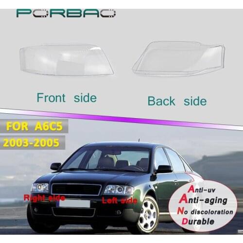 Headlight lens cover for A6C5 for 4Doors Headlamp Clear shell 03-05 front Headlight Transparent Cover Replacement DIY
