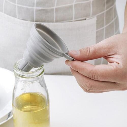 Mini Foldable Funnel Silicone Collapsible Funnel Folding Portable Funnels Be Hung Household Liquid Dispensing Kitchen Tools