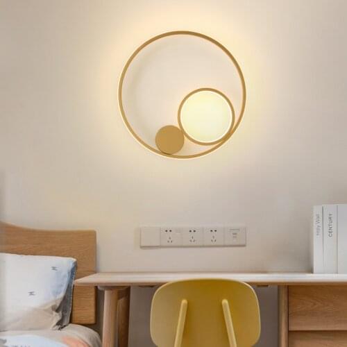 Modern LED Wall Lamp Round Ring Dining Room Sconce Nordic Lighting Luxury Creative Staircase Aisle Corridor Living Decor Light