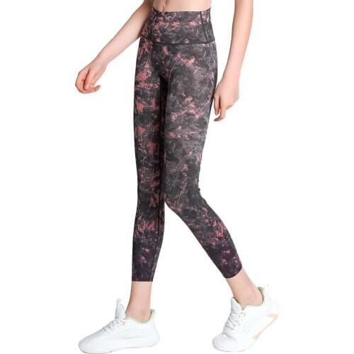 Sports Pants Women Fitness High Waist Yoga Pants Nylon Print Clothing Gym Running Jogging Workout Femme Sports Yoga Leggings