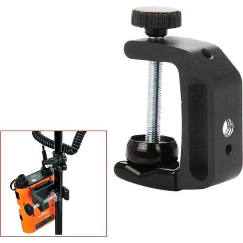 Studio Q Type Multifunctional Clip Screw Adjustable Clip Mount Bracket for Flashlight Speedlite Stand Powepack, Aluminum Alloy