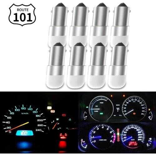 Route101 8x Car Instrument Panel Light 12V BA9S LED T4W Dashboard Indicator Bulb Auto Lamp Lighting Blue H5W 256 1895 1893 257