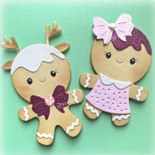Embossing Gingerbread Girl Design Cutting Dies For Scrapbooking Christmas Album Folder Craft Die Cuts Cards Decoration