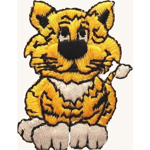 Embroidery Tiger Emblem Made by Twill with Heat Cut Border and Iron On Backing Accept Custom MOQ50pcs free shipping