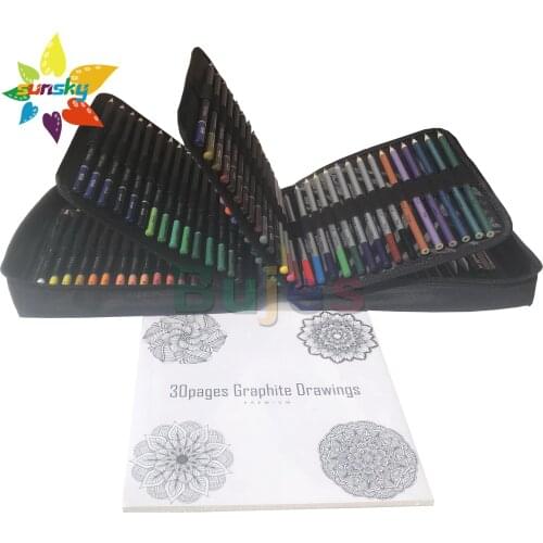 Yover 121 PCS Student painter sketch drawing set Oil and Water soluble color lead Metal color lead Graphite pencil Art supplies