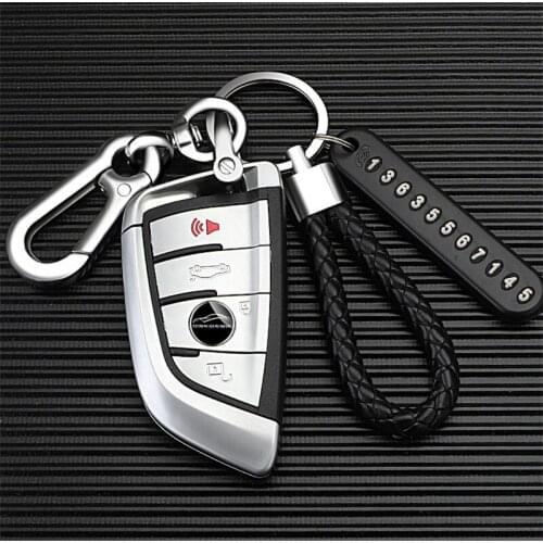 Pendant keychain Gift for Husband High Car Key Ring Anti-Lost Number Plate Braided Rope Pendant Keychain Holder Punk Accessorie