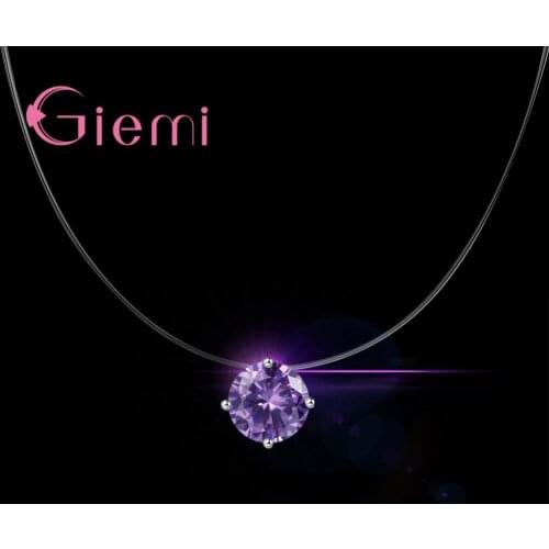New Fashion Multi Colors Crystals Zircon 925 Sterling Silver Pendant Necklace For Women Wedding Holiday Summer Jewelry