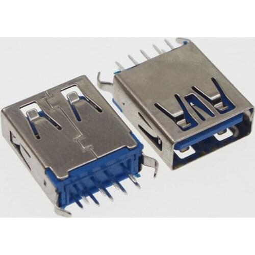 10pcs/lot USB 3.0 socket 180 degree vertical type USB female socket For asus sony ect.Free shipping