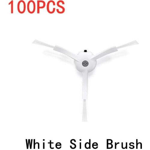 100PCS 3-Foot White Side Brush Universal for Xiaomi Roborock and Mijia, 1/2/1S Gen rockrobo s5 s6 max pure maxv Mi Robot Kits