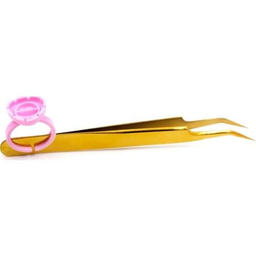 100 PCS Disposable Heart-shaped Glue Ring can stand on the tweezers Eyelashes Extension Tattoo Pigment Holder Pallet